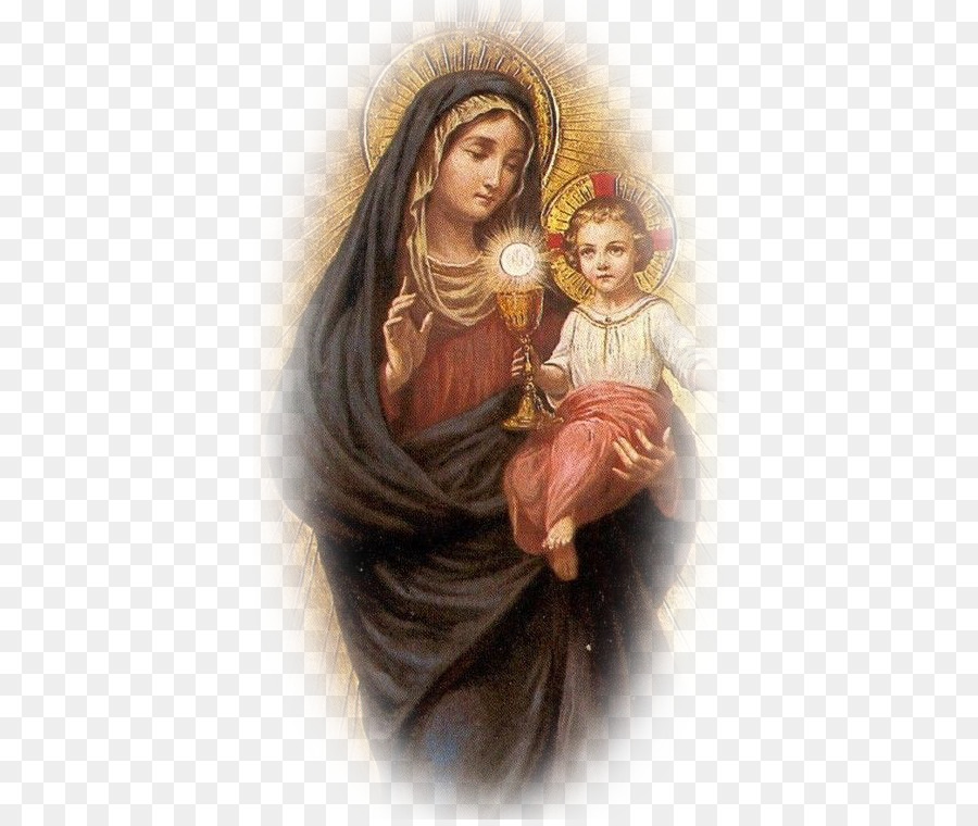 Maria Santissimo Sacramento Eucaristia, Sacramenti della Chiesa Cattolica, Santa card - immagine della madre del perpetuo soccorso