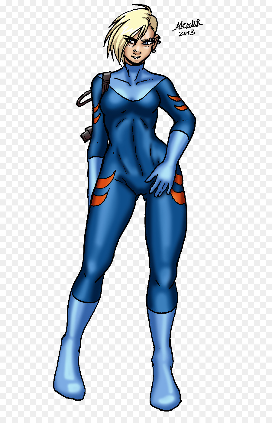 Supereroe del Fumetto Illustrazione, blu Elettrico, e Costume - aziendale