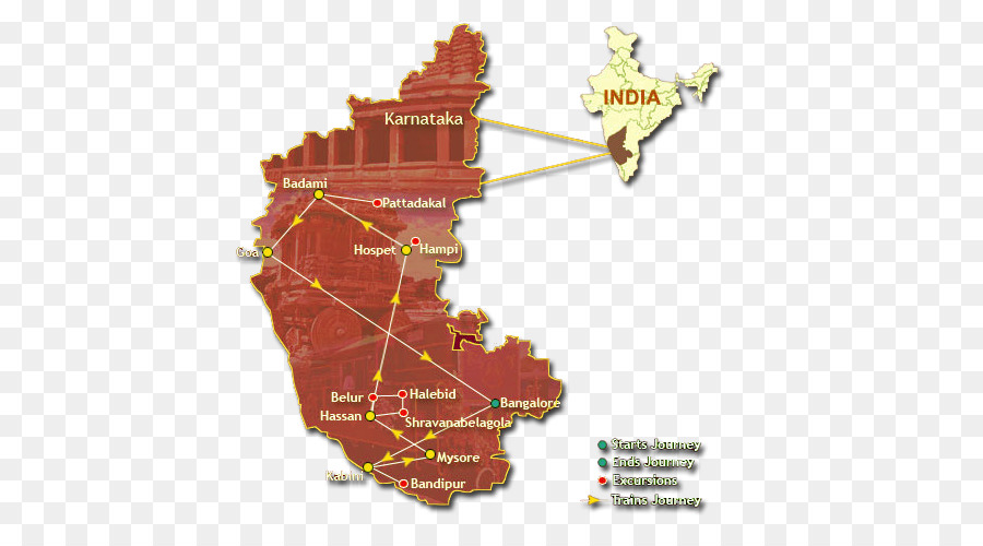 Karnataka Golden Chariot Map Zug Royal Rajasthan on Wheels - südlicher Stolz