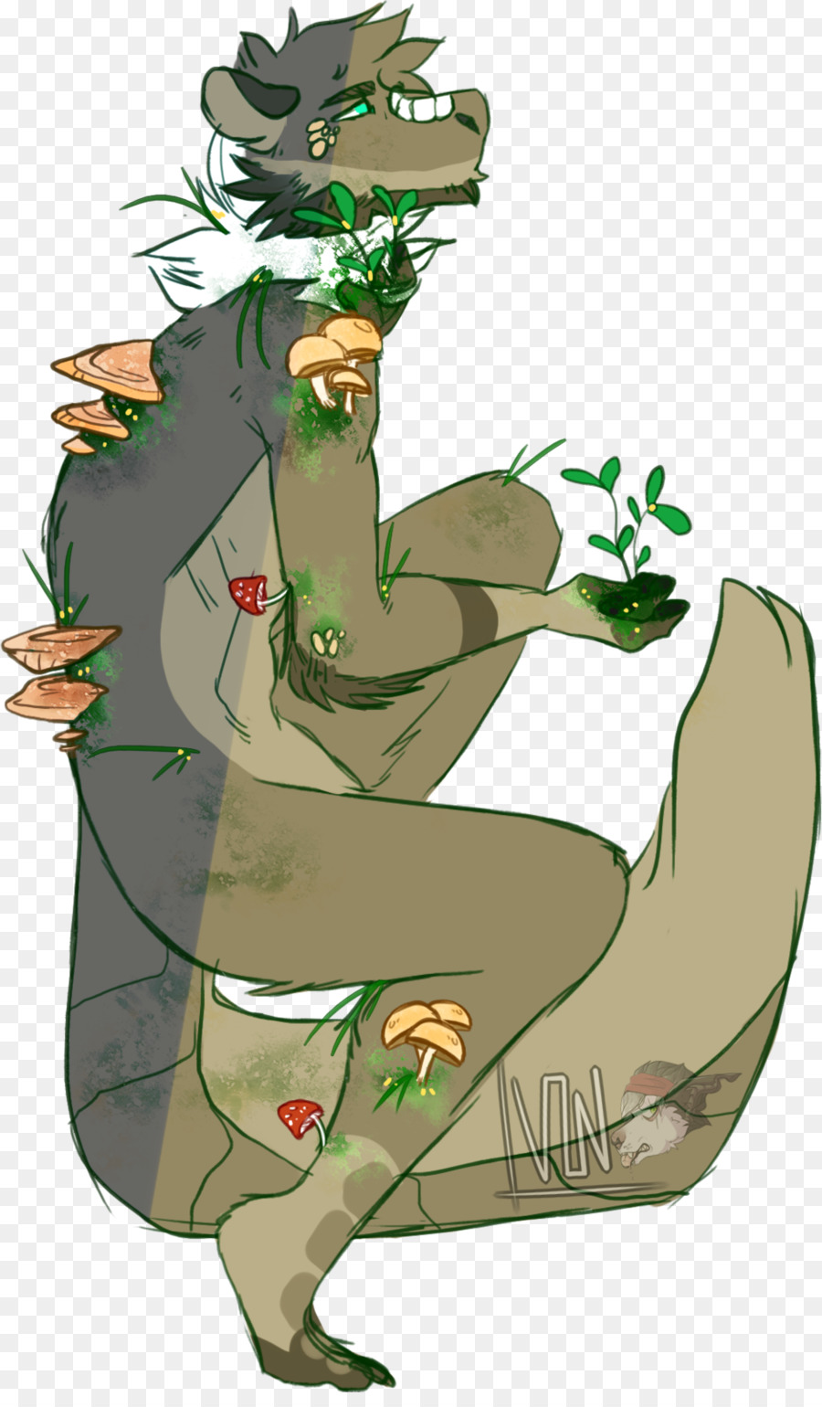 Pflanzen Wolf Säugetier-Illustration-Zeichnung - Wachstum Körper
