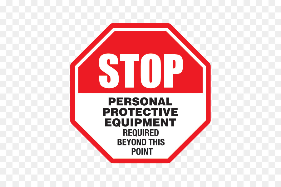Signage Persönliche Schutzausrüstung Erforderlich, Über Diesen Punkt Marke Logo - hand Stopp Schild die Sicherheit