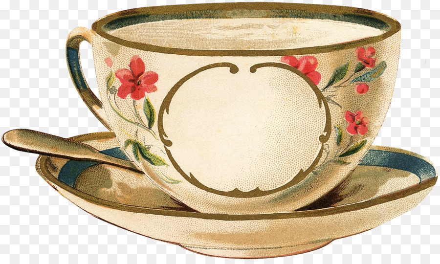 Mèo chiếc Đĩa Tách trà Clip nghệ thuật - trà túi vòng hoa