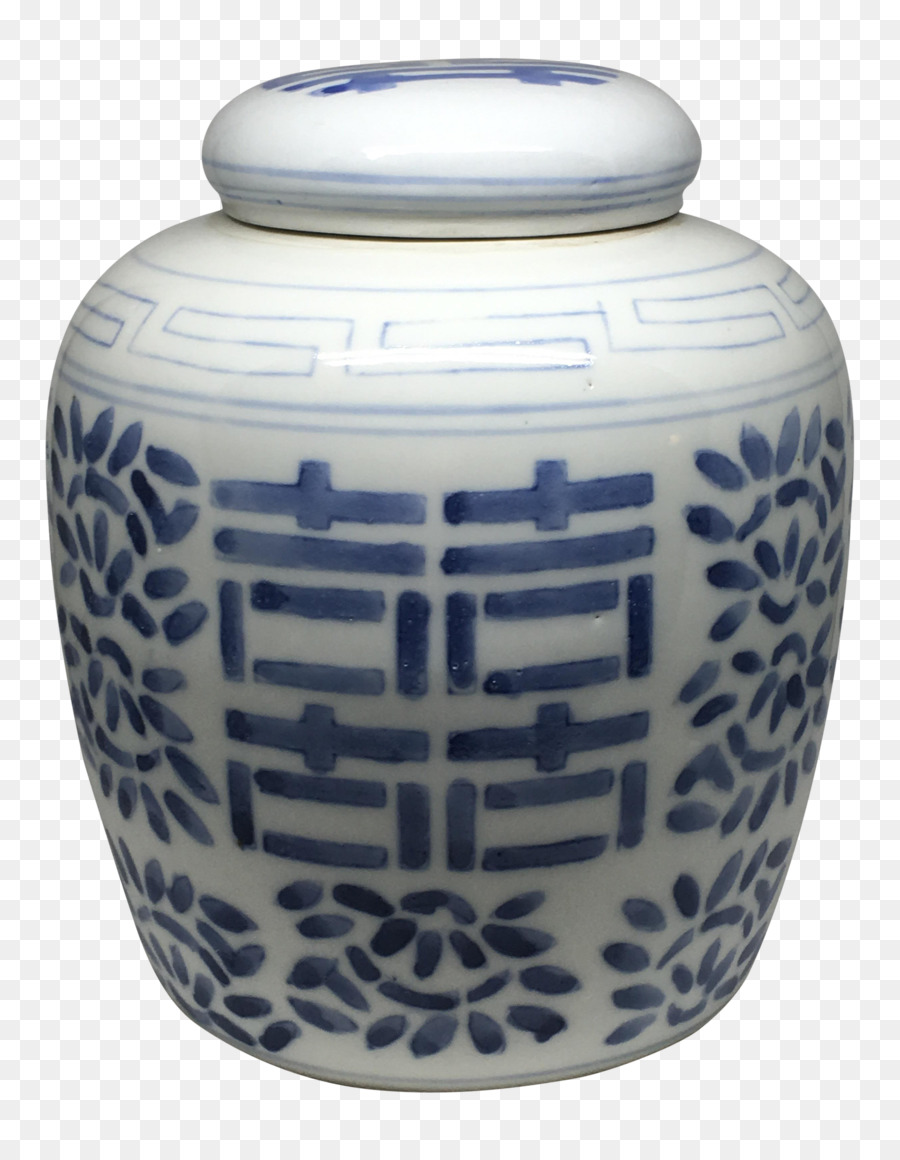 Ceramica Blu e bianco in ceramica blu Cobalto Urna - doppia felicità jar