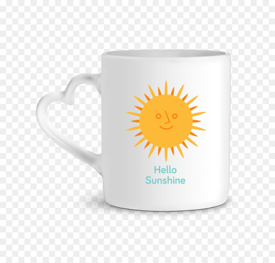 Kaffee cup Mug-Keramik-Tasse - Coeur Griff - Hello Sunshine