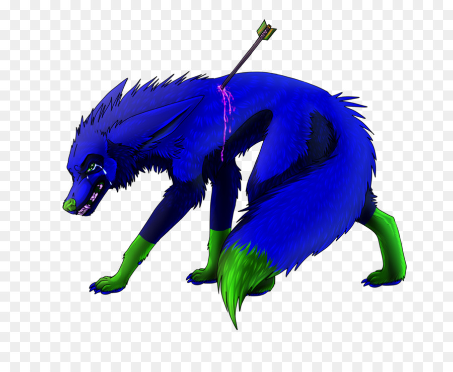 Đồ họa sinh Vật minh Họa Điện màu xanh - con chó bắn mũi tên