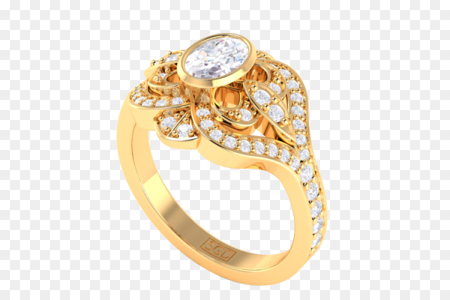 Hochzeit ring Gold Körper Schmuck - oval Diamant ring