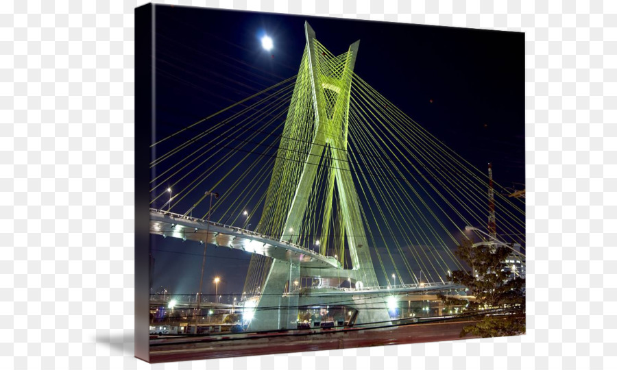 Kabel-durchgehaltene Brücke Octávio Frias de Oliveira Bridge–tunnel, Hängebrücke - Brücke