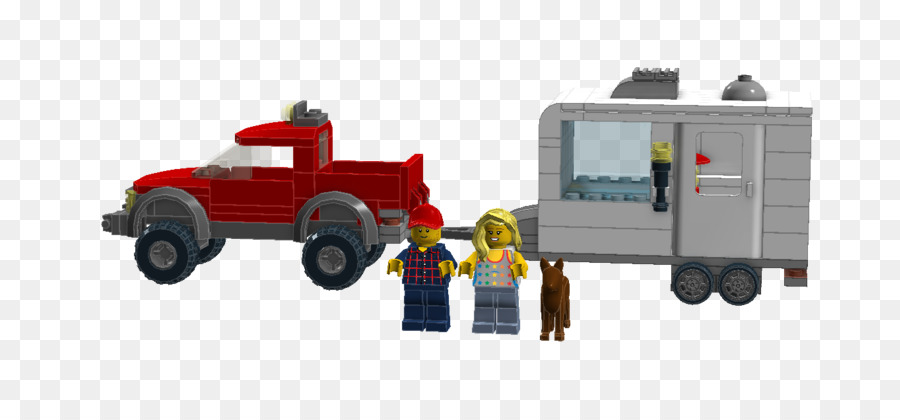 KFZ-LEGO-Semi-trailer truck-Camper - guter Hund, Boote