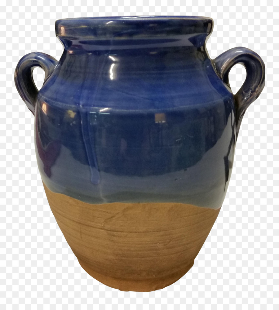 Vase Pottery Keramik Krug Kobalt blau - Oliven Gläser Italien
