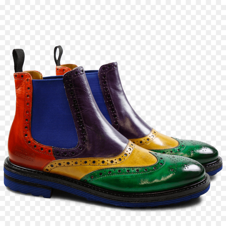 Schuh Boot Bottines Melvin & Hamilton chaussure de dame Molly 5 Guana Light Grey Elastic Grau XL Ingwer, Schwarzem Leder Frau - Electric Blue und Orange