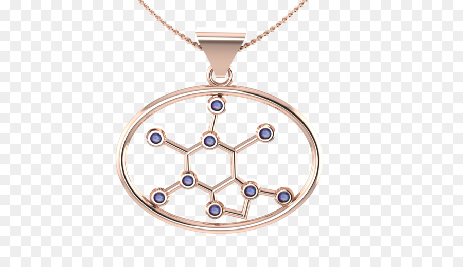 Medaillon Körper-Schmuck-Silber-Halskette - Schokolade-Molekül Halskette