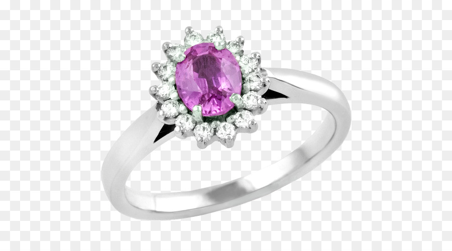 Amethyst-Ohrringe Diamant-Saphir - rosa Diamant-Ringe