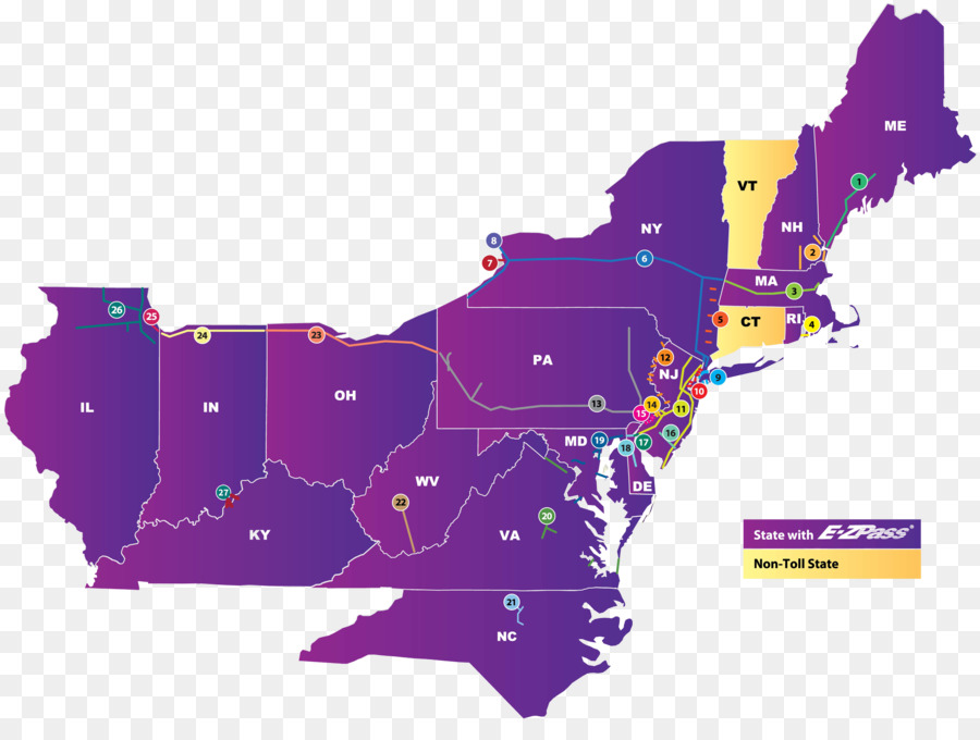 E ZPass Fort Bend County Maut Behörde In New Jersey - uns Karten mit Staaten und Städten und Autobahnen