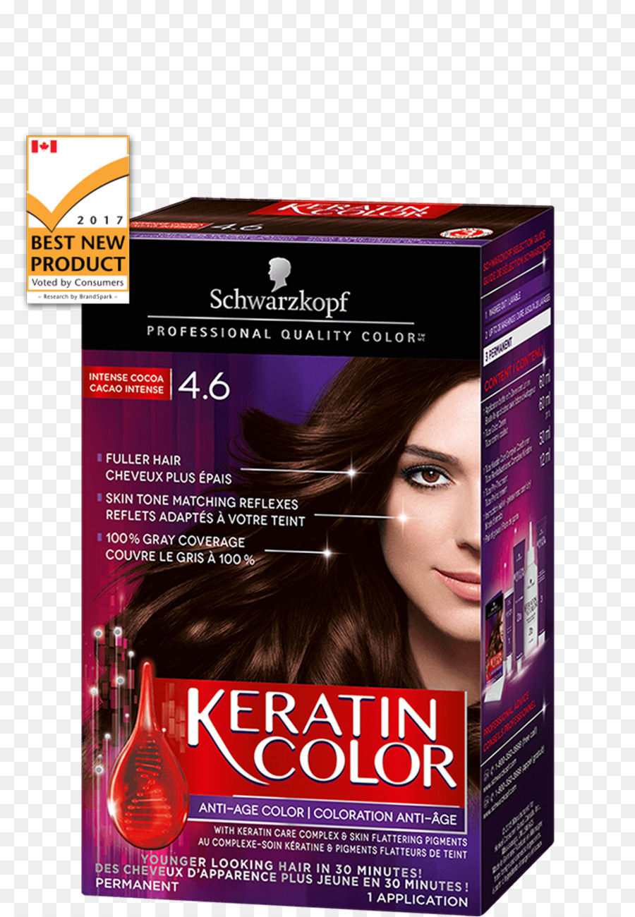 Schwarzkopf Keratin Farbe Anti Age Haarfarbe Creme, Haare färben Menschlicher Haare Farbe - dunkle Schokolade Braun Haarfarbe