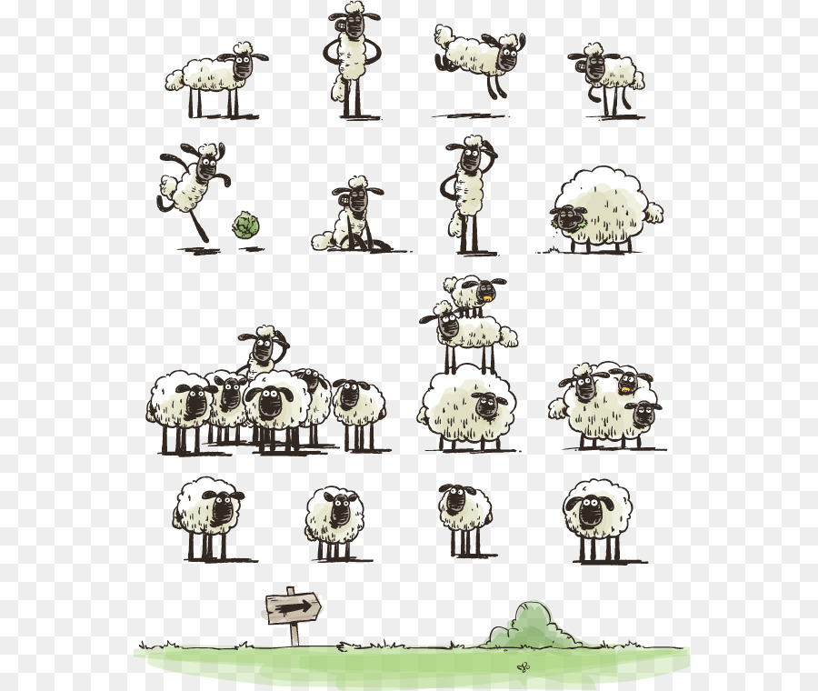 Contando le pecore Disegno di Bestiame Pin - pecore suffolk