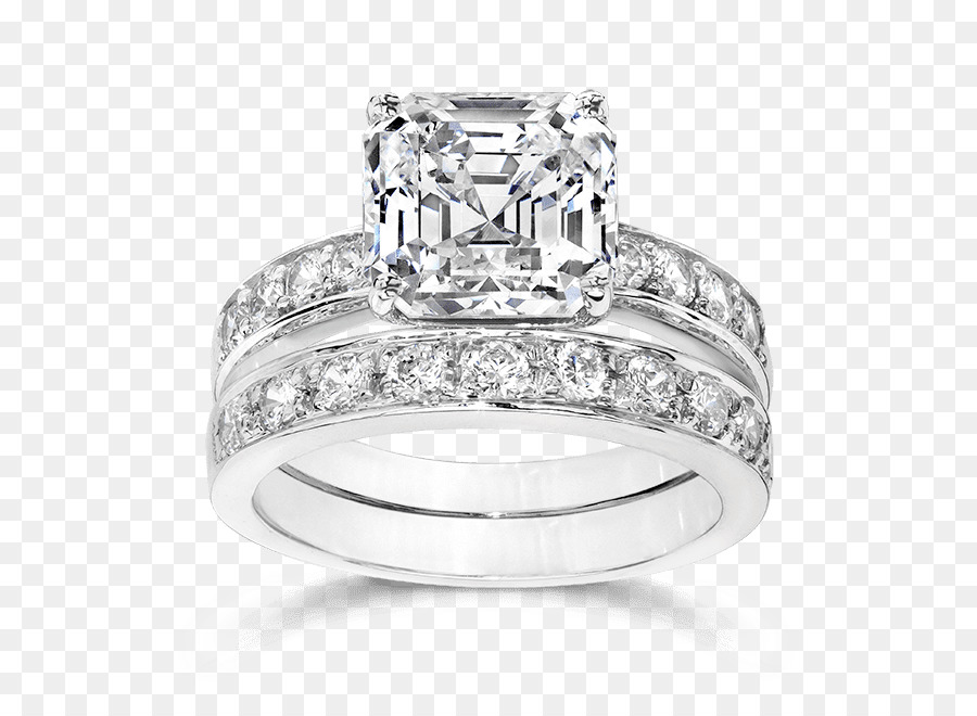 Taglio a diamante Fidanzamento anello, taglio Princess - cubic zirconia set da sposa
