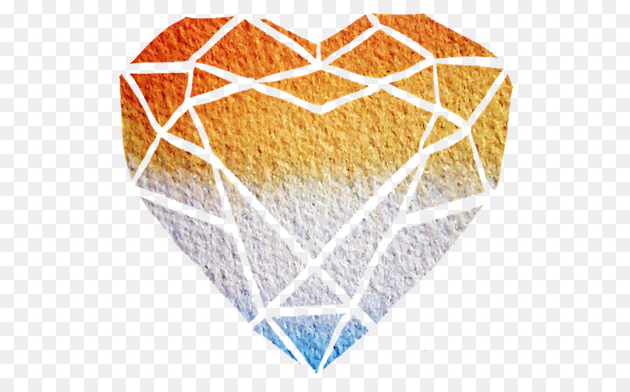 Watercolor Heart png download - 600*556 - Free Transparent Diamond