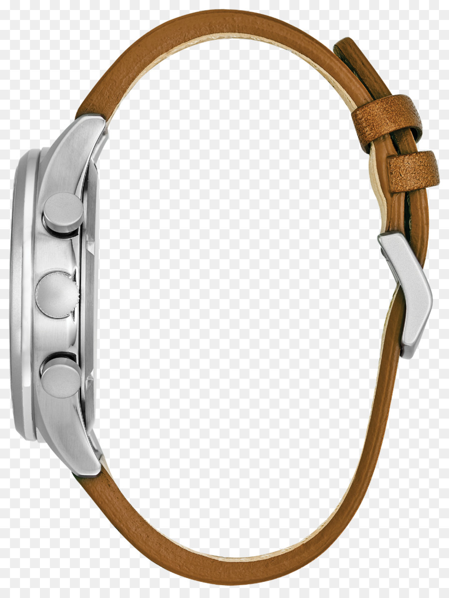 Armband Eco-Drive-Uhr Armband Leder - braune Pfeil nach unten