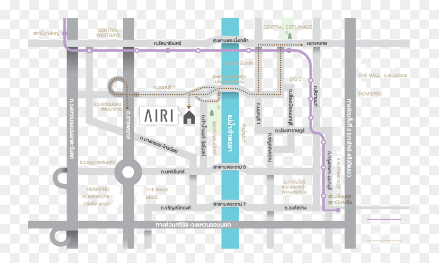 Ananda Entwicklung von Qualität Häuser แอริ พระราม 2   AIRI Rama 2 AP (Thailand) - Karte route 66
