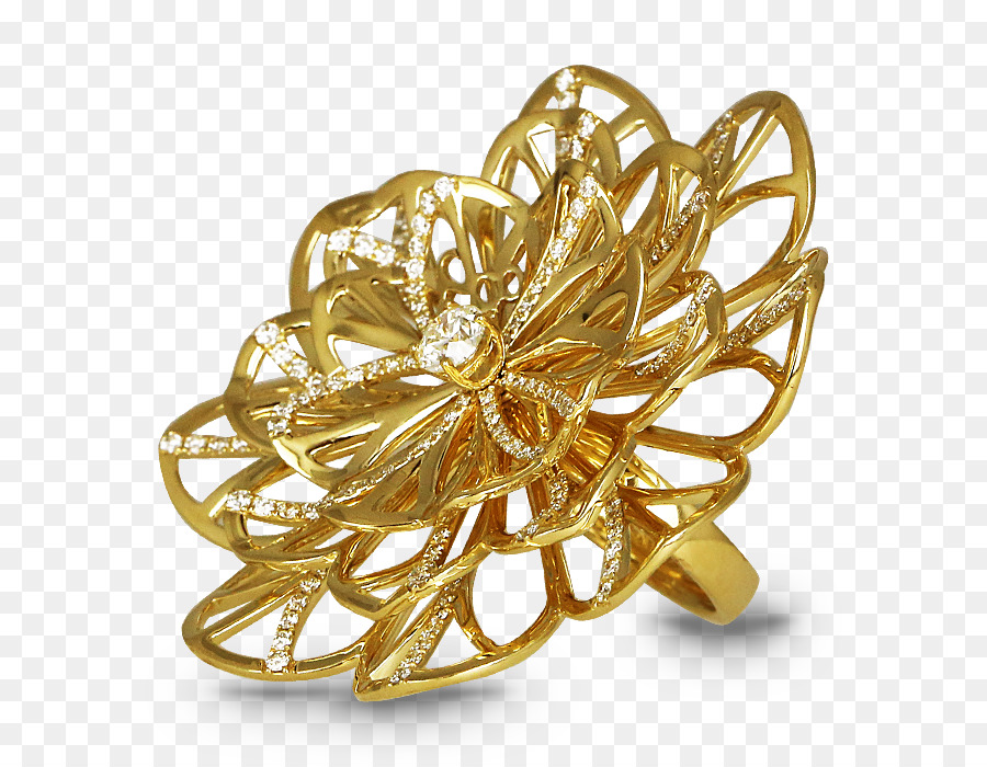 Oro Anello In Ottone Spilla 01504 - pave diamond anelli per le donne