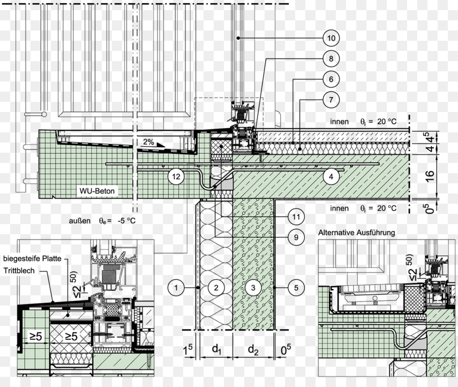 Architektur-DETAIL Design-Fenster Grundriss - construction blueprint Dokumente