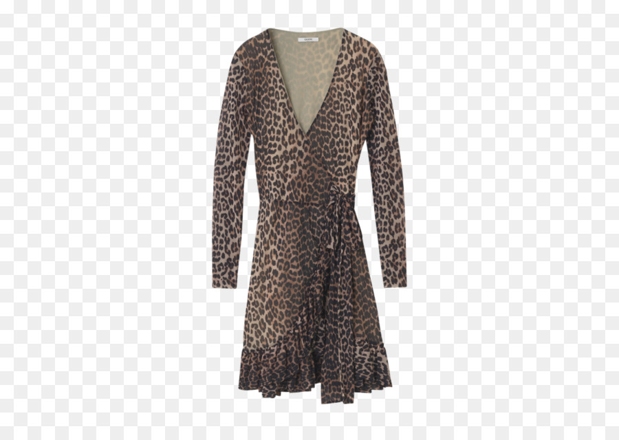 Ganni Tilden Abito di Leopardo Marrone. Taglia 36 (anche in 38,40). Abiti Wrap dress - Avvolgere il vestito