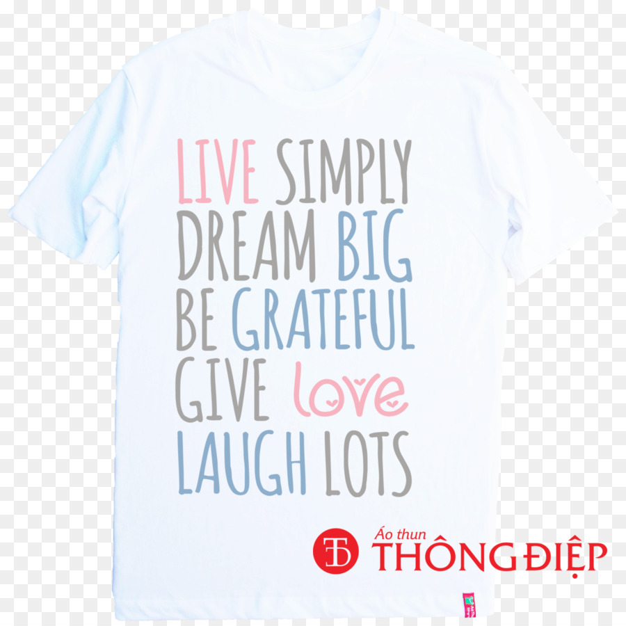 T-shirt del thuộc tính Biểu tượng Chữ Tay áo - chỉ cần cười