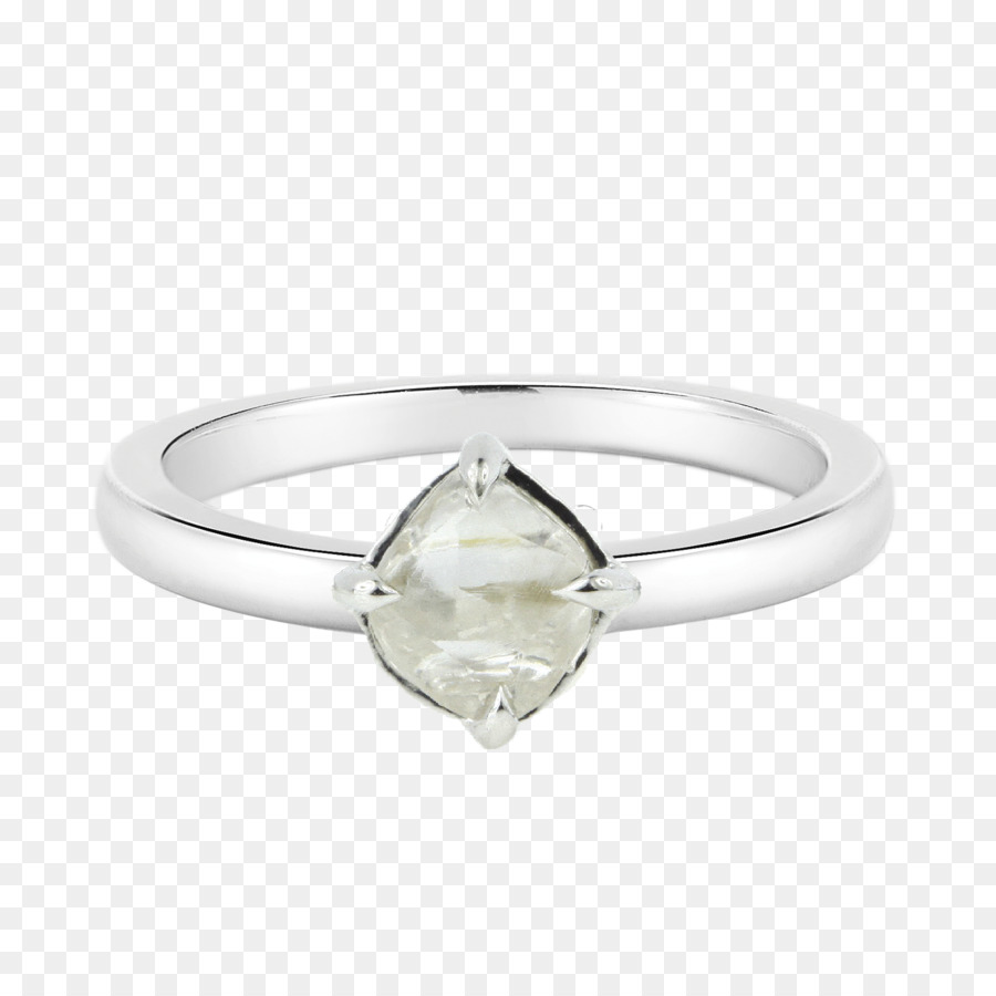 Anello di nozze d'Argento Corpo Gioielli - unico raw anelli di diamanti