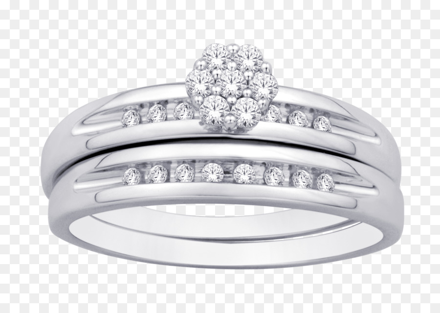 Anello di nozze 10K Oro Bianco 1/5 Tc.tw. Diamante Anello Nuziale, Adulto Unisex, Argento Platino - 10k oro anelli donna