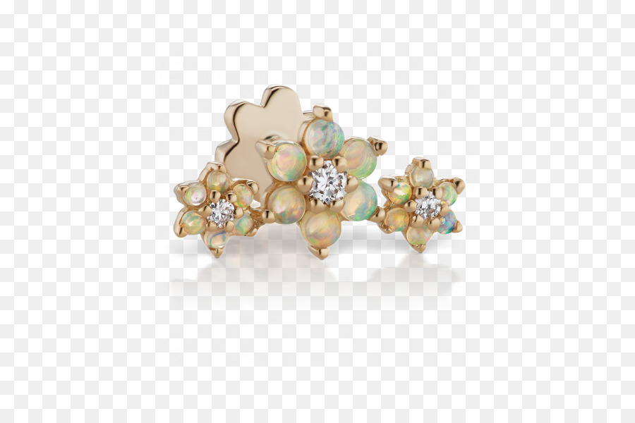 Ohrring Rook Schmuck Diamant - rose gold opal Blume ring
