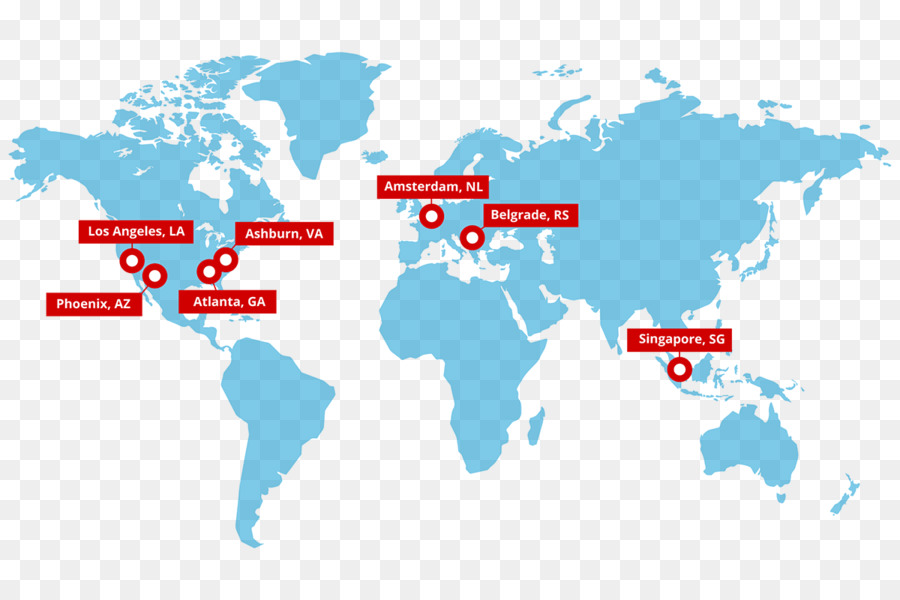 Mappa del mondo di grafica Vettoriale Mondo - globalmente connessa