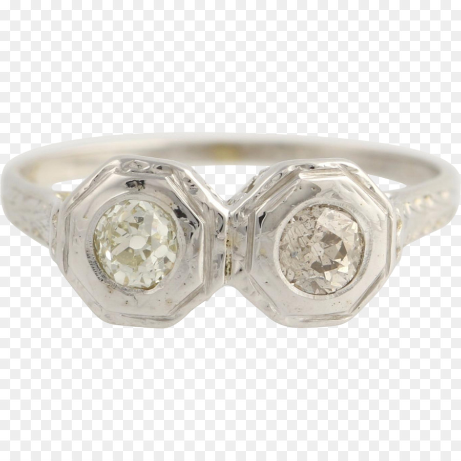 Anello di nozze d'Argento Platino design di Prodotto - art deco anelli di diamanti