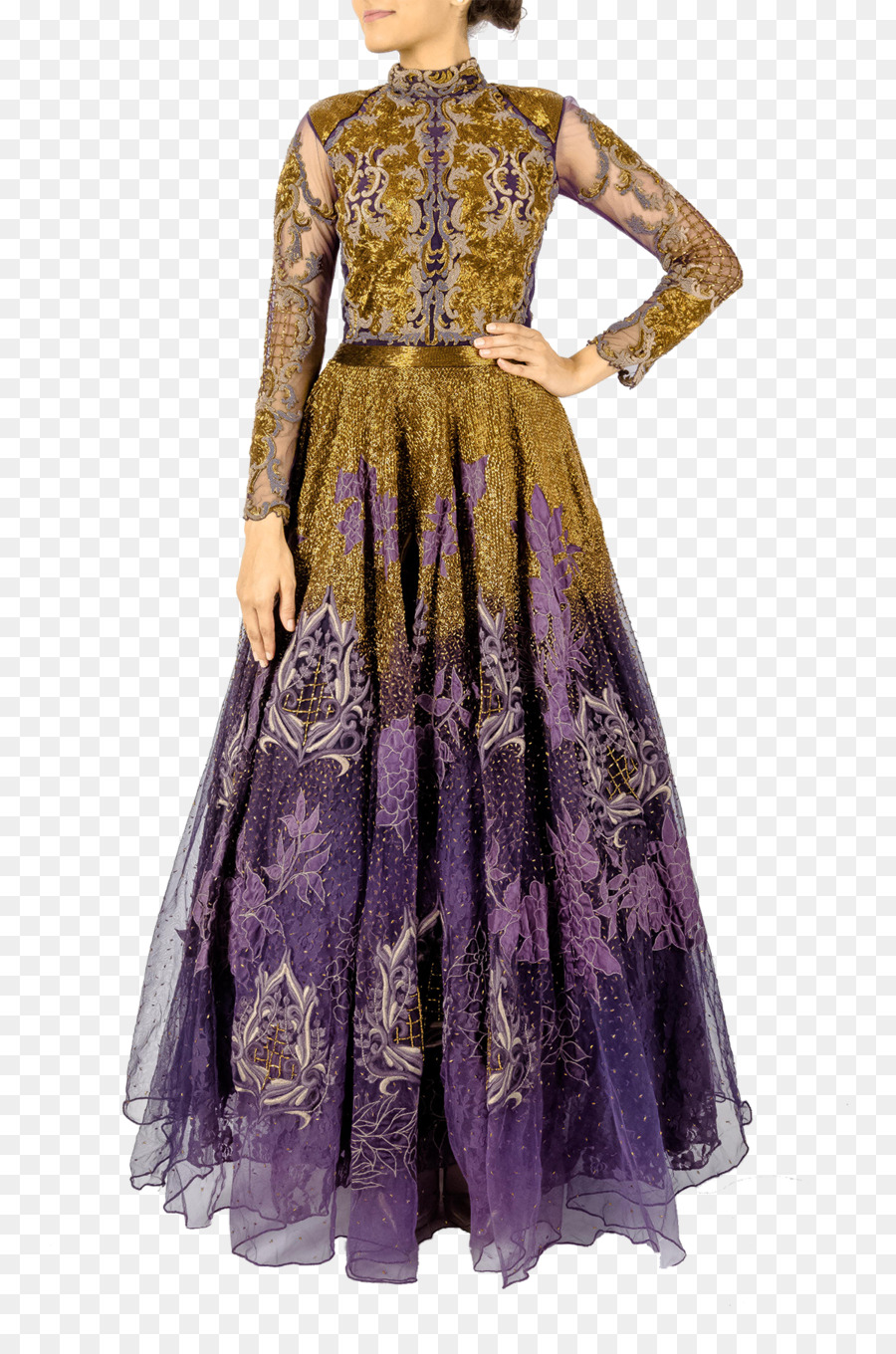 Kostüm Kleid Kleid Lila - ombre couture-Kleider