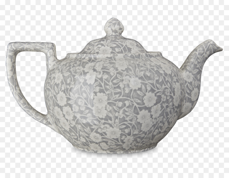 Teekanne Tasse Teetasse Untertasse - Grau blau Teekanne