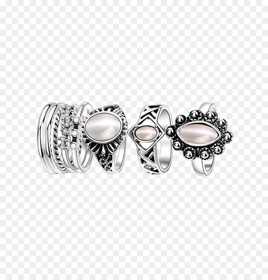 Ohrring-Opal-Schmuck, Diamant - opal Silber Blume Ringe