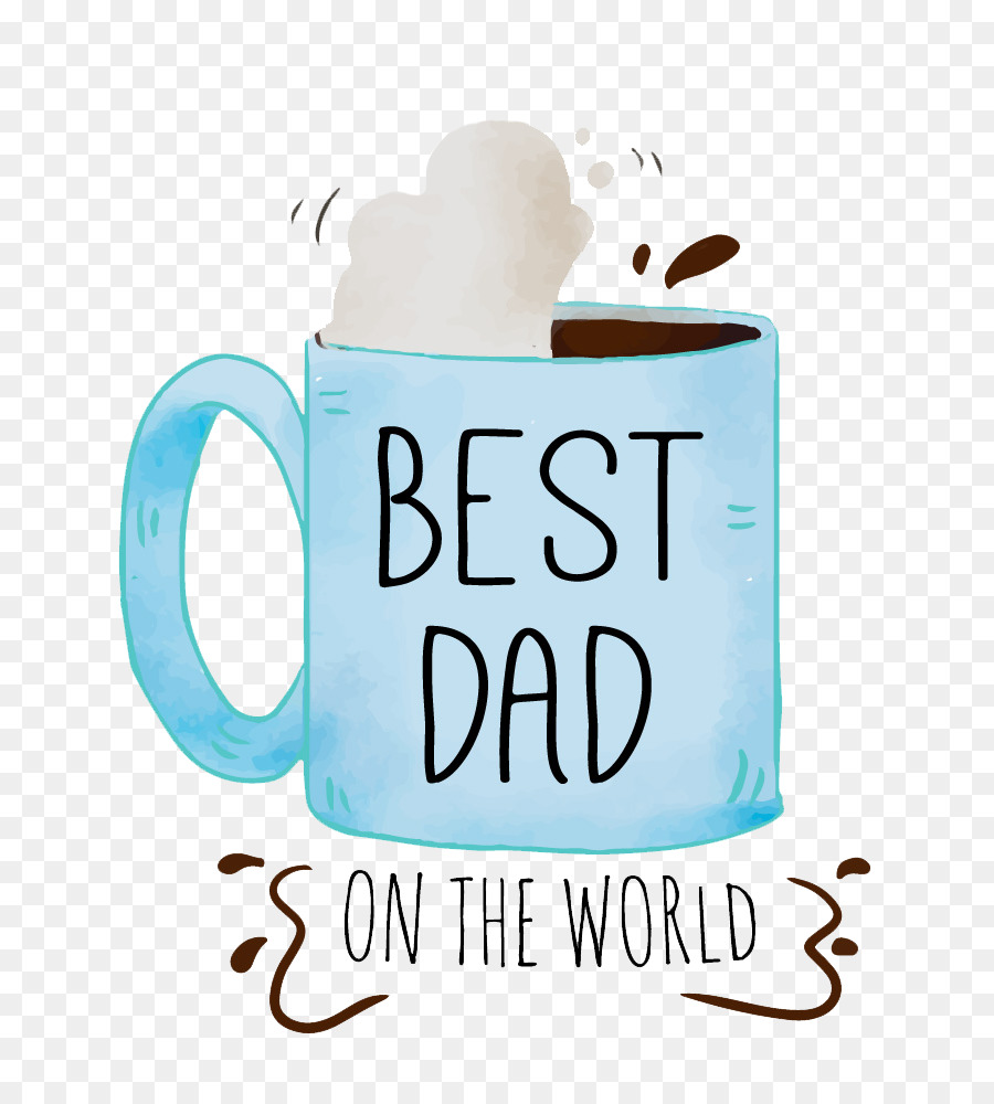 Kaffee-Tasse, Marke-Logo-Becher Vatertag - glücklich, Väter, Tag, Aquarell