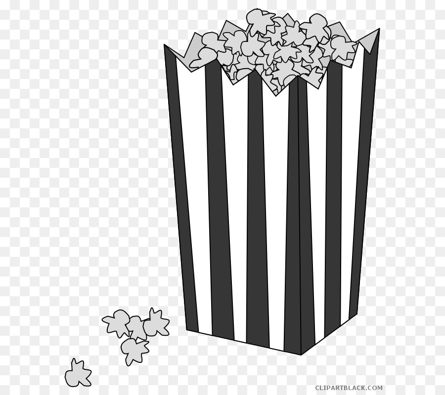 popcorn cartoon black and white