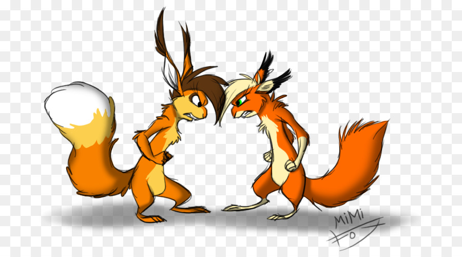 Red fox-Eichhörnchen, Katze, Abbildung, Zeichnung - Gruppe von wütenden Eichhörnchen