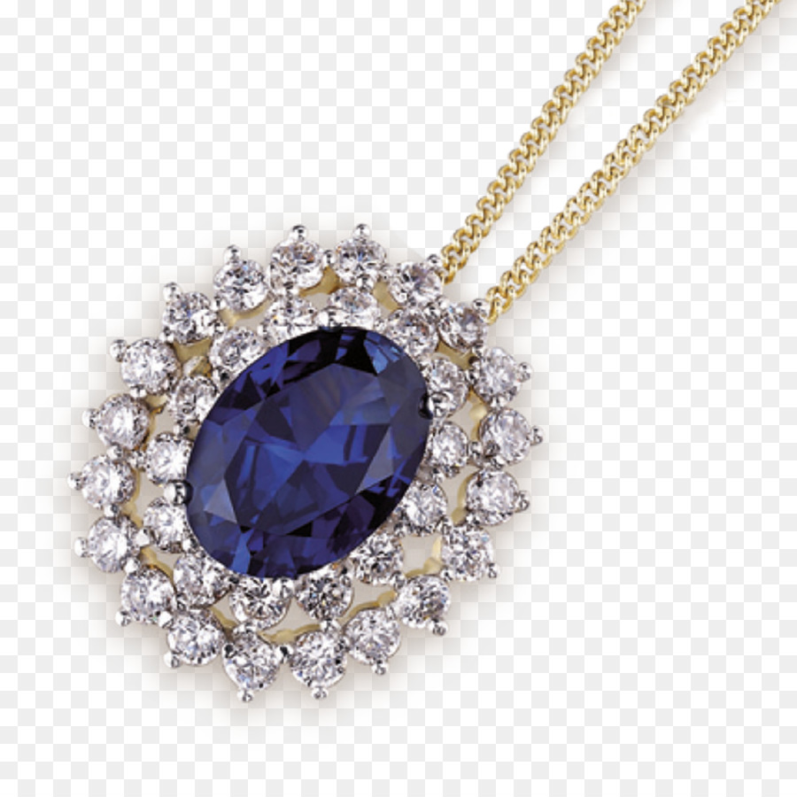 Charms & Anhänger Saphir Halsketten Schmuck Gold - große Ovale Verlobungsringe