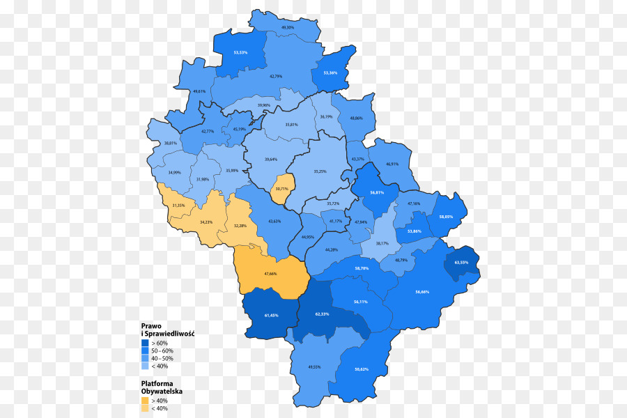 Bielsko Mappa della Contea Sejm Città powiat diritti - mappa