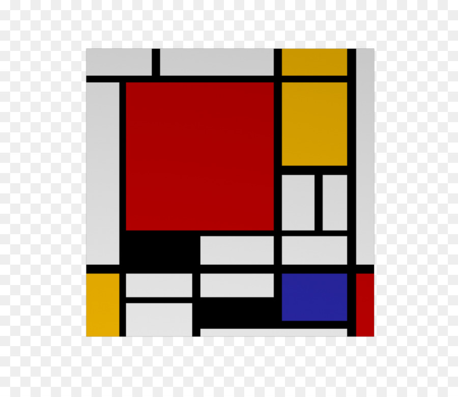 Zusammensetzung II in Rot, Blau und Gelb Komposition mit Rot, Gelb, Blau, Schwarz Composition in line, zweiten Zustand De Stijl - Malerei