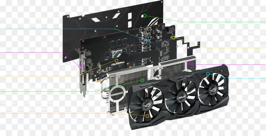 Thẻ đồ họa Và Video Hợp AMD nó cuộn RX 580 GDDR5 SDRAM Asus nó cuộn RX 580 vương quốc tây 8G GDDR5 Card - 