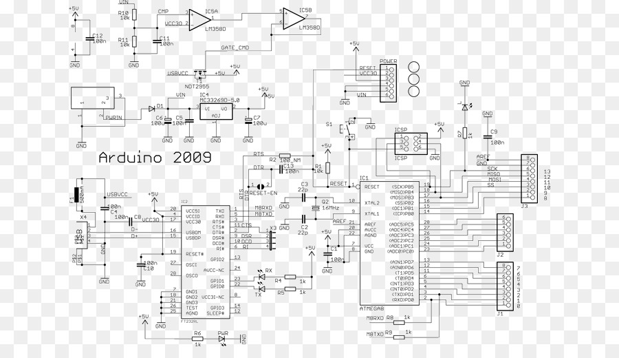 Arduino Elettronico Cablaggio del circuito diagramma Schematico schema del Circuito - atmel avr