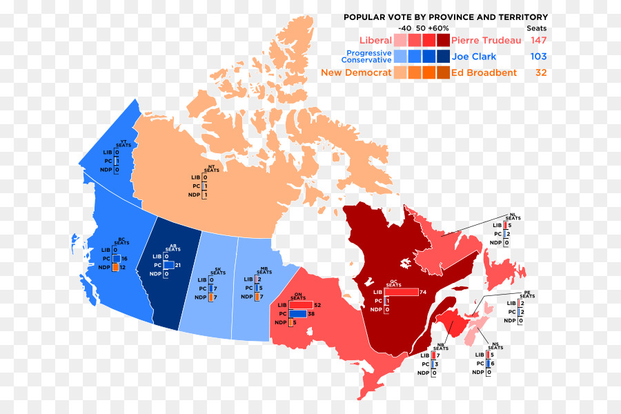 Kanada Canadian federal election, 1980 Canadian federal election, 1993 Kanadische Bundestagswahl, 1958 Map - Kanada