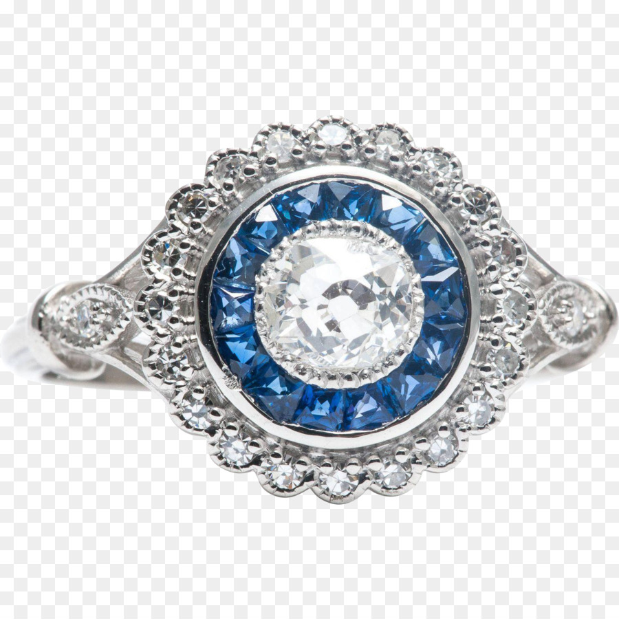 Sapphire nhẫn Đính hôn kim Cương Platinum - sapphire