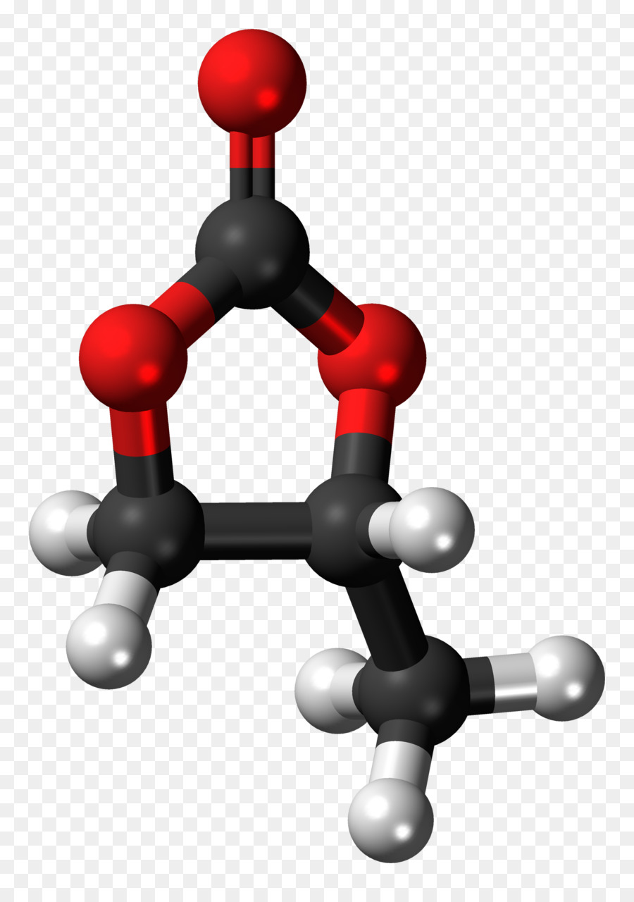 Carbonato di propilene glicole propilenico Bicarbonato di Ball-and-stick modello - 