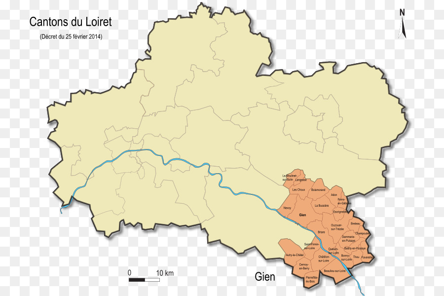 Gien Grenoble, Hôn của canton Briare bản Đồ - gien