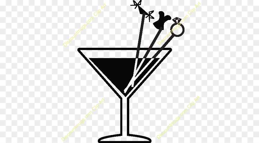 Martini con un bicchiere di Champagne Cocktail di vetro di arte di Clip - bermuda nave da crociera