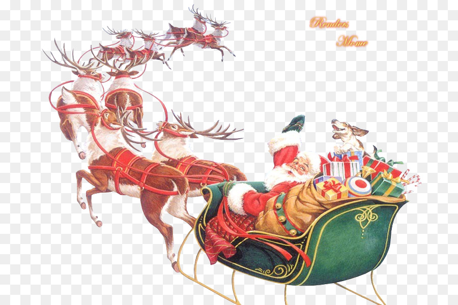 Weihnachtsmann-Ren-Weihnachtstag Rudolph Sled - Santa Claus Collection