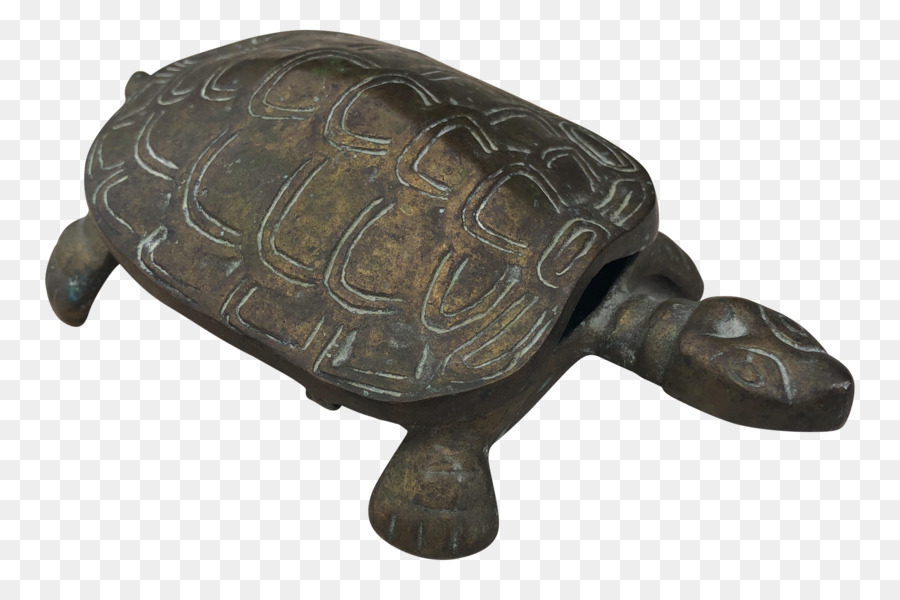 Schildkröte Box Schildkröten Metall Chairish - reich verzierte Schildkröte im Mulch